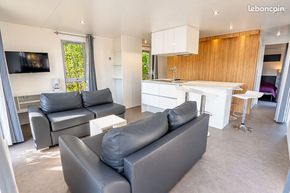 Mobil home chalet bois sur roues 45m2